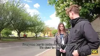 HUNT4K. Hunter gets satisfied by babe because poor couple needs cash