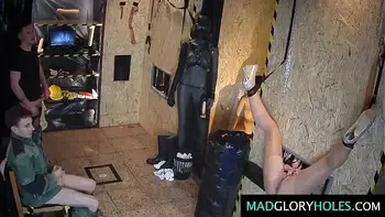 Horny MILF Gangbanged and Eating Cum