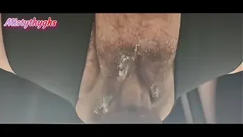 BBW Mistythyghs massages big Hairy cum filled CUNT with Big fat Cock