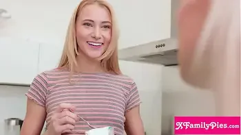 European teen stepsisters Ivi Rein and Lovita Fate share stepbros huge cock in a threesome