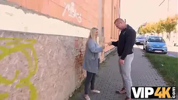 VIP4K. Man tempts big-tittied woman into fooling around by boyfriend