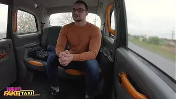 Female Fake Taxi Party guy given a sexual treat from a taxi driver with a really hot body