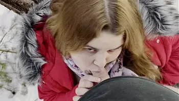 Big ass in torn leather leggings in cum