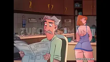 FUDENDO O CU da coroa bunduda no café da manhã! CORNO nem percebeu!