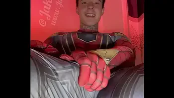 Jakipz Strokes His Massive Cock In Super Hero Costumes Before Shooting A Huge Load