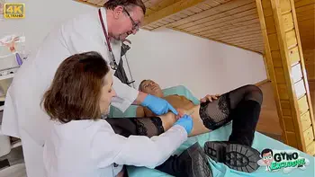 Beautiful blonde Lucky Bee pussy examination and orgasm