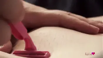 Slow-motion Romantic Pussy Shaving and Touching
