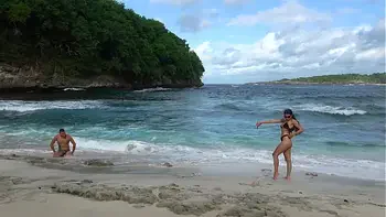 REAL Wild blowjob on the beach with stranger! Big Cock, Facial!