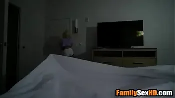 Teen stepsister blows stepbrother when stepparents are s.