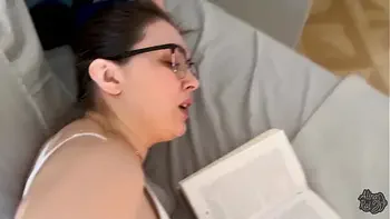 Stepson fucks his sexy stepmom while she is reading a book