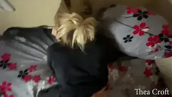 Woke up a MILF and made her suck a big dick. Doggystyle and cum on the ass