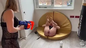Inside the asshole shooting with a nerf gun