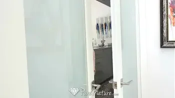 PUREMATURE Busty Mature MILF Bianca Burke Caught Masturbating And Creampied