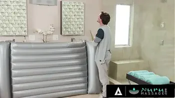 NURU MASSAGE - Busty MILF Nina Elle Gives A Hot NURU Massage To Her Stepson