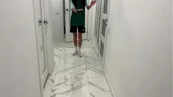 The recruiter of a football team picks up a young footballer in front of the stadium to fuck her