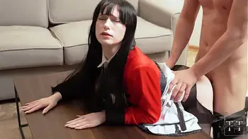 Yumeko Jabami was defeated and humiliated by drinking her rival's cum! Crazy Excitement, anime, hentay