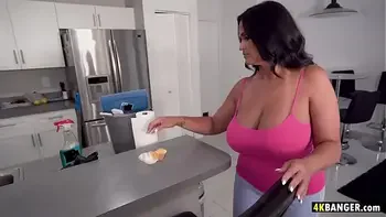 Chubby Maid Kailani Kai Is Amazed By The Young Boy's Size