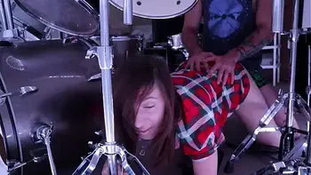 Stepmom gets stuck in Drum Set Stepson helps