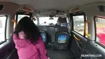 Sexy student pays for the taxi ride with a hot cock ride