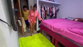 Big ass and busty stepmother fucks her husband's friend, real amateur homemade sex