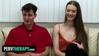Innocent Skinny StepSister Gets Nailed By Her StepBro In The Therapist Office While She Watches Them
