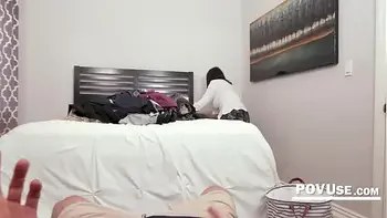 Folding Clothes & Flopping Freeuse Stepmom's Boobs | POVUse