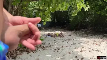 Voyeur pervert jerks off busty MILF and her stepdaughter and cums on their faces while they sunbathe