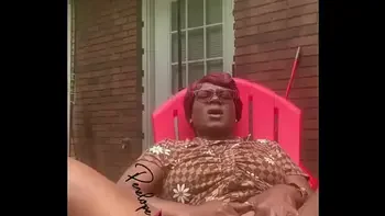 Penelope on the patio