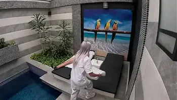 I call the room service girl from the private suite and she gives me a blowjob until I finish in her mouth