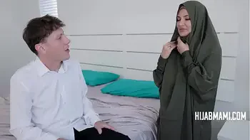 Recently Widowed Hijab MILF Learns About Dating From Stepson