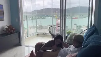 FUCKING THE BRUNETTE'S PUSSY ON THE COUCH