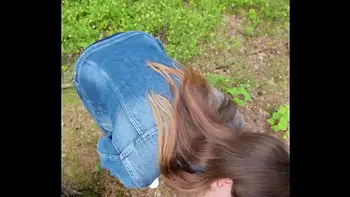 I went for a walk after fucking at home and decided to suck him off again and swallow cum outdoors