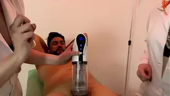 Mel Fire and Nara Neveu control Hex's orgasm with XSpaceCup XS17 masturbator