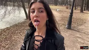 Cum on a girl's face so she could walk through the park covered in sperm and shock people - Cumwalk