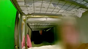 HOSTEL MIXED ROOM: shared bathroom handjob