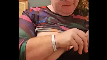 Horny bbw secretary flashes tits and panties