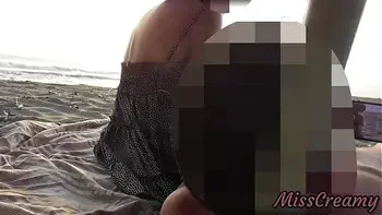 Record for the cuckold how I suck cock on the public beach in front of everyone - Interrupted by the police - MissCreamy