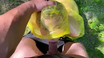 b. in pvc raincoat sucks an swallow dick