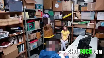 Security Officer Used A Scared Skinny Teen As His Own Sex Doll