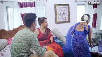 Desi Indian husband teaches you how to satisfy two desi wives at the same time ( Full Threesome Movie )
