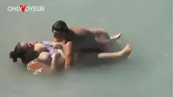 Beach Voyeur. Lucky guy caught BBW size mermaid in the sea