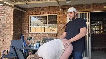 Mutual masturbation with my neighbors wife turns into outdoor creampie