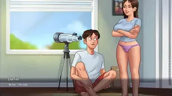 Summertime Saga - Step sis gets her pussy eaten out and cums on bed (Jenny)