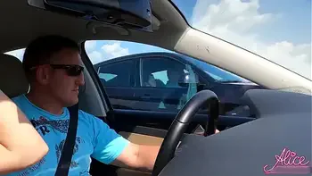 Brunette Paid Taxi Driver Blowjob and Hard Rough Sex - Cum Inside