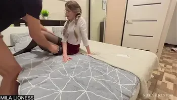 Massage for my step sister ended with a good hard fuck. Beautiful porn with conversations. Facial.