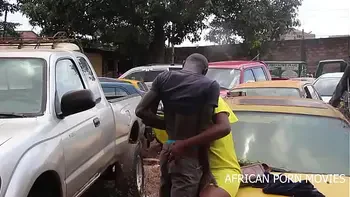 The mechanic and his customers caught fucking publicly in a car garage in front of the other customers with his big and long cock in his work clothes