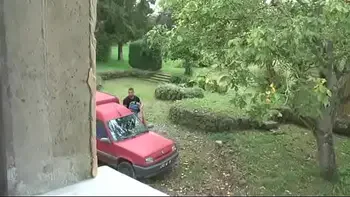 Young blonde slut gets hard anal fucked and peed on in 3some