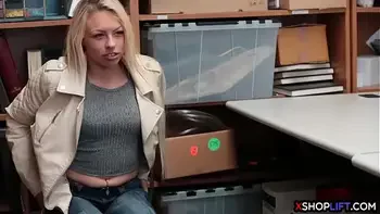 Blonde teen busted by a mall cop after she stole a necklace