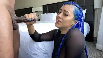 Sloppy blowjob by Blue hair throatgoat