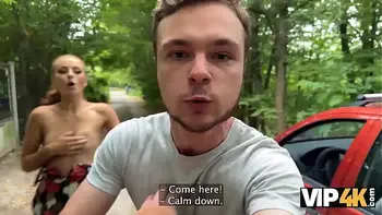 VIP4K. Red riding hood loves to show her pussy in her boyfriend’s car